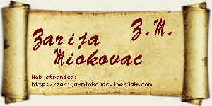 Zarija Miokovac vizit kartica